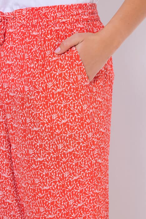 Broek Rose, wijde pijpen, crêpe, elastische band