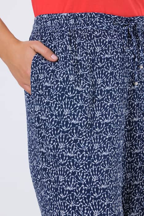 Broek Rose, wijde pijpen, crêpe, elastische band