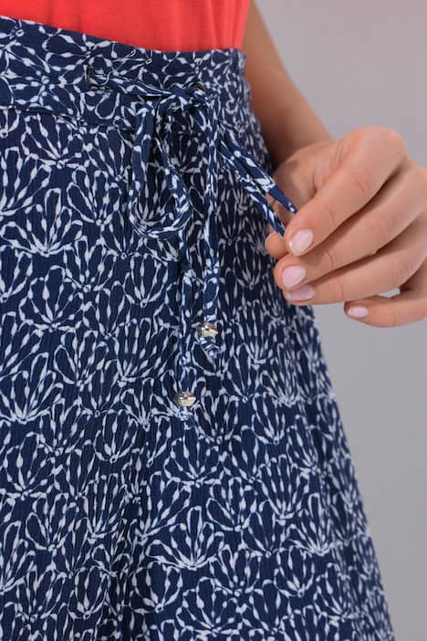 Broek Rose, wijde pijpen, crêpe, elastische band