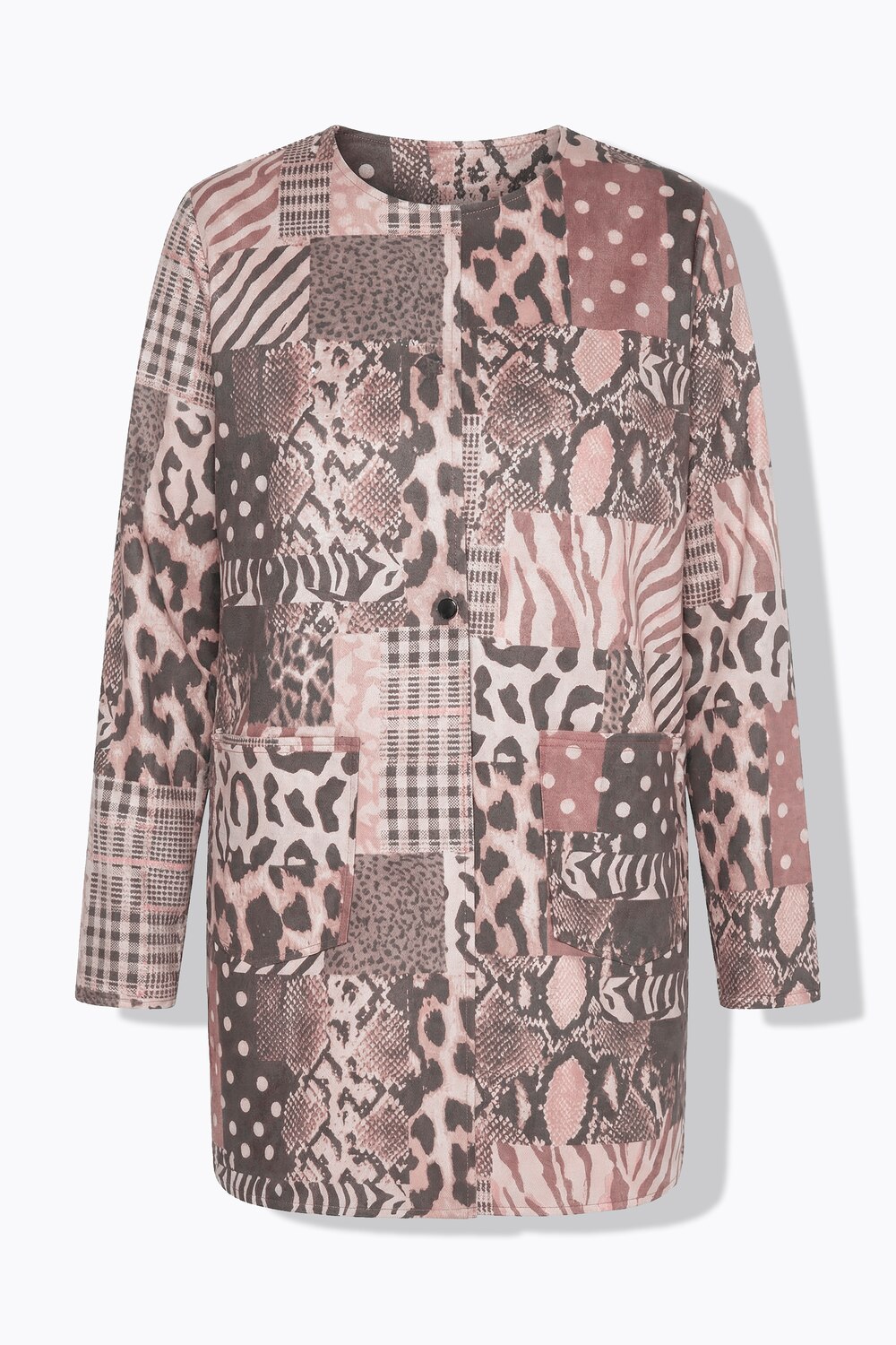 Stora storlekar Mockajacka, Dam, brun, storlek: 48, Polyester, Mia Moda