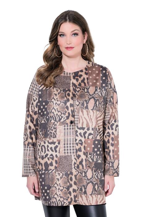 Patchwork Animal Print Velour Jacket