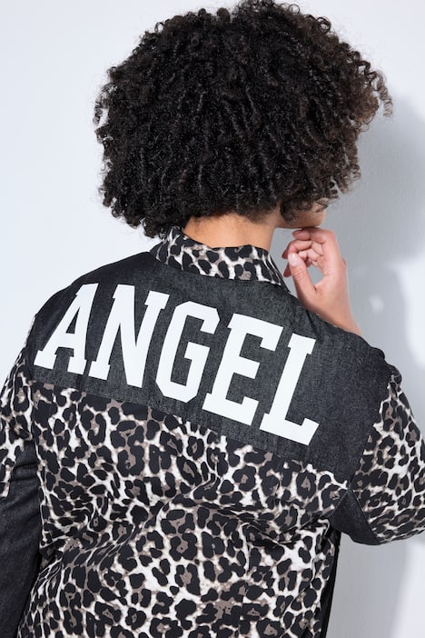 Veste en jean oversized avec doublure matelassée et style patchwork