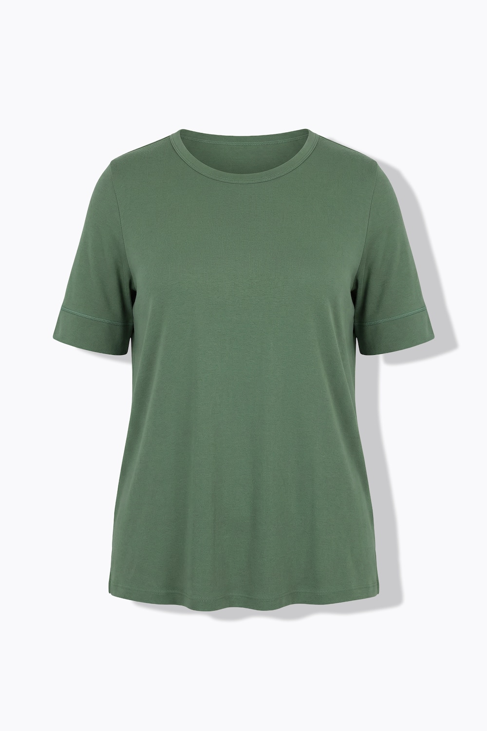 T-Shirt, Rippjersey, Rundhals, Halbarm, Biobaumwolle