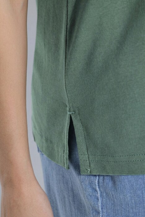 T-Shirt, Rippjersey, Rundhals, Halbarm, Biobaumwolle