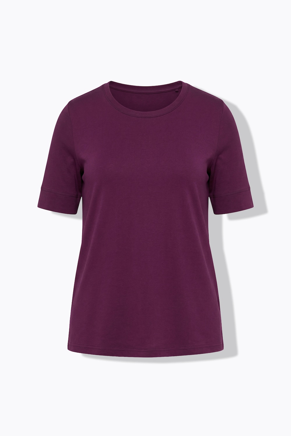 T-Shirt, Rippjersey, Rundhals, Halbarm, Biobaumwolle