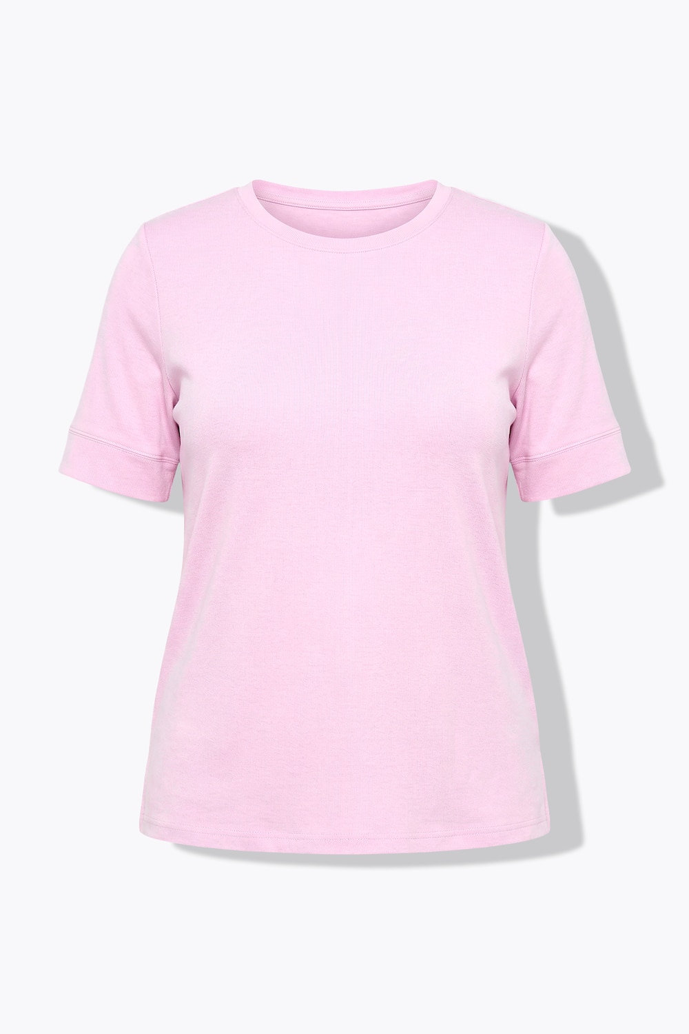 T-Shirt, Rippjersey, Rundhals, Halbarm, Biobaumwolle