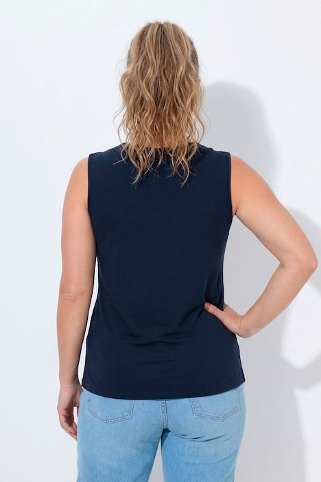 Top, Rippjersey, Slim, Rundhals, ärmellos