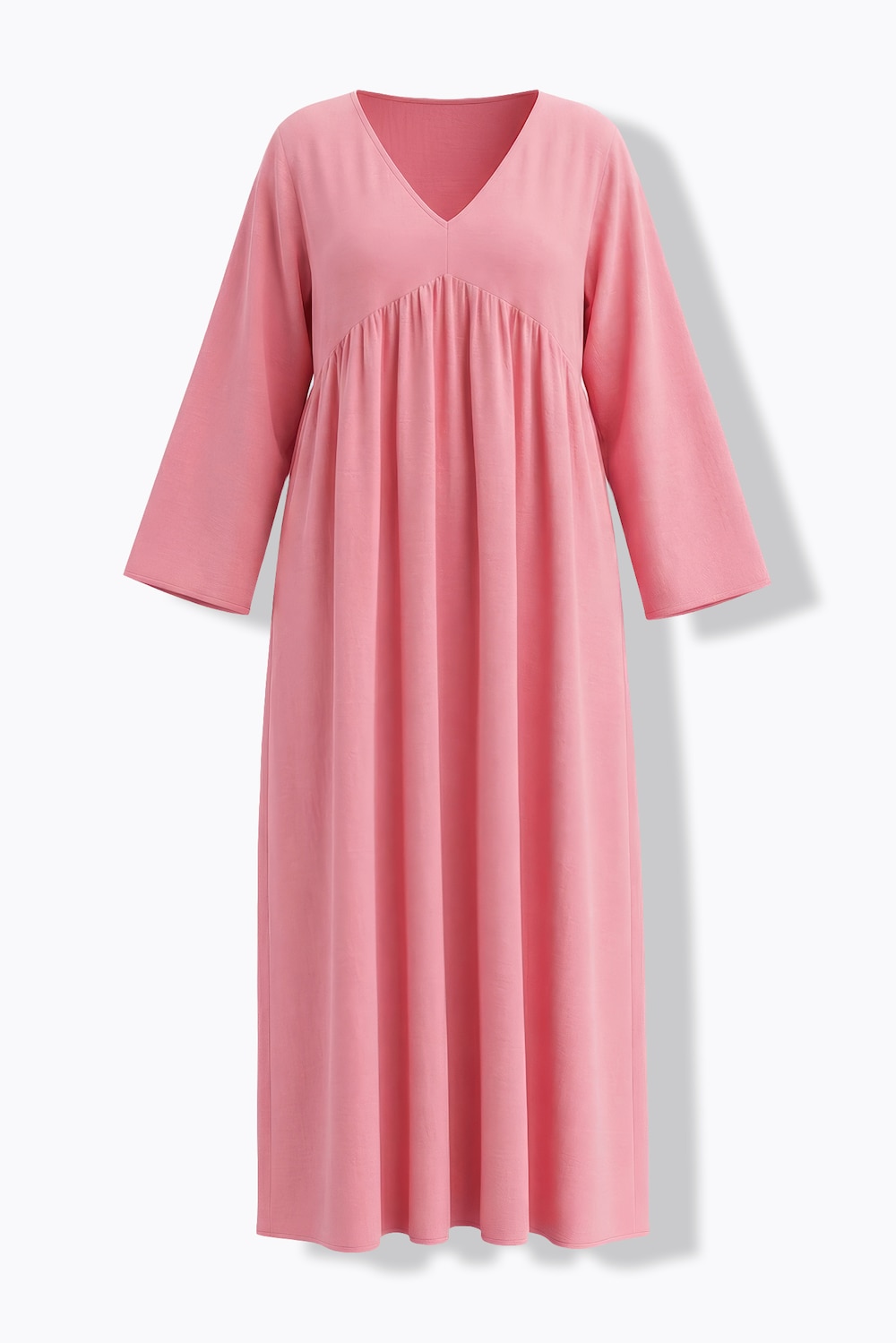 Mousseline jurk, A-lijn, V-hals, lange mouwen