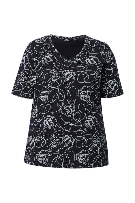 Tričko, motiv zvířat, klasický střih, V výstřih, polo rukávy