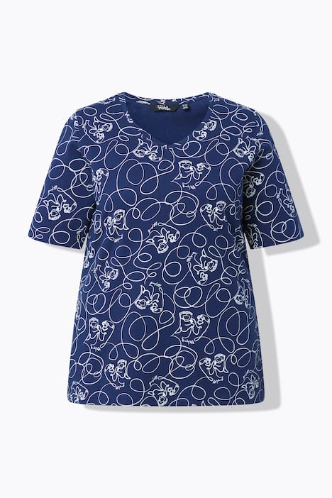 T-Shirt, Tiere, Classic, V-Ausschnitt, Halbarm