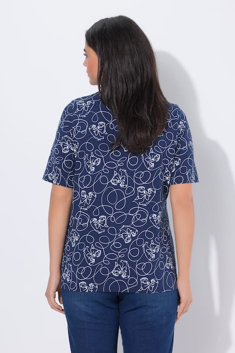 T-Shirt, Tiere, Classic, V-Ausschnitt, Halbarm