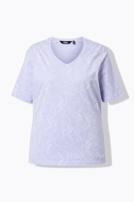 T-shirt animaux fantaisie, coupe Classic Fit, col en V et manches courtes