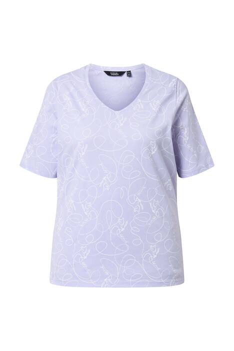 Tričko, motiv zvířat, klasický střih, V výstřih, polo rukávy