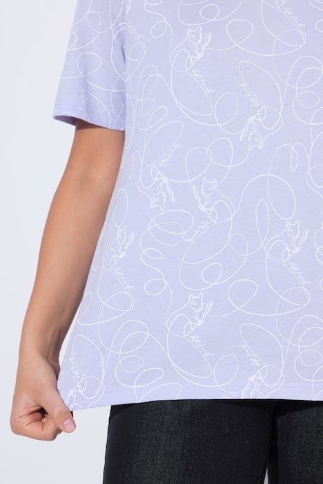 T-shirt animaux fantaisie, coupe Classic Fit, col en V et manches courtes