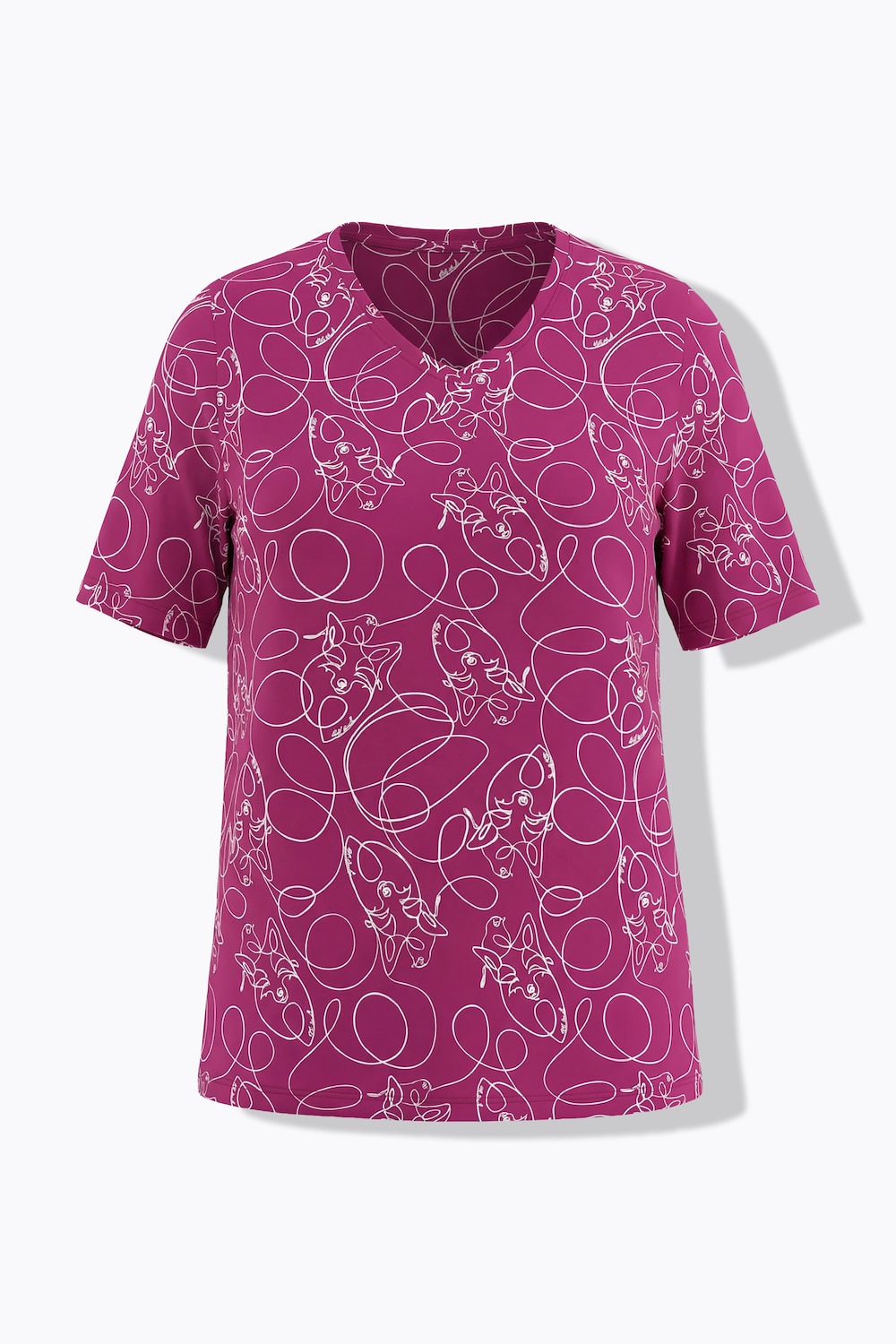 T-Shirt, Tiere, Classic, V-Ausschnitt, Halbarm