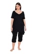 Pyžamo, špičatý lem, V výstřih, polo rukávy