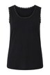 Top, Rippjersey, Spitze, Rundhals, ärmellos
