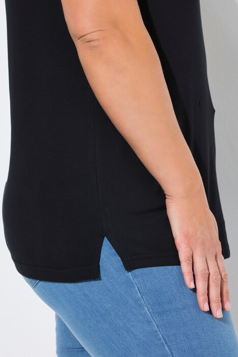 Top, Rippjersey, Spitze, Rundhals, ärmellos