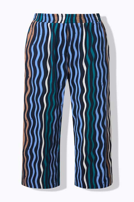 Jersey-culottehousut, aallot, levenevät lahkeet, luomupuuvillaa