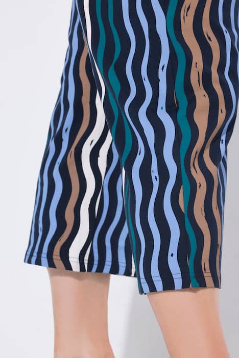 Jersey-culottehousut, aallot, levenevät lahkeet, luomupuuvillaa