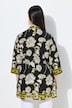 Vibrant Flower Print 3/4 Sleeve Satin Tunic