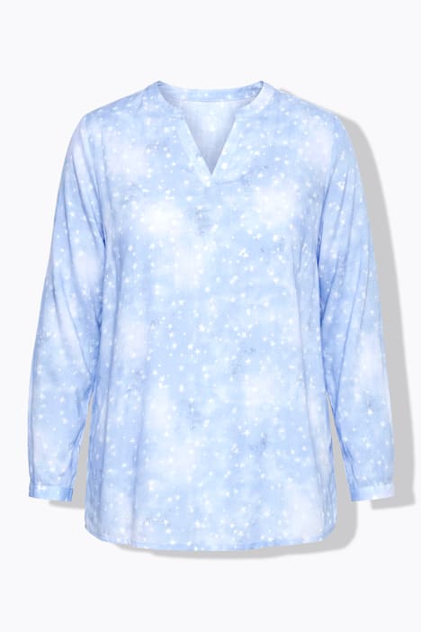 Bluse, A-Linie, kleine Sterne, Langarm