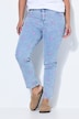 Jean Mom en denim stretch, 5 poches, broderie SUN en all-over