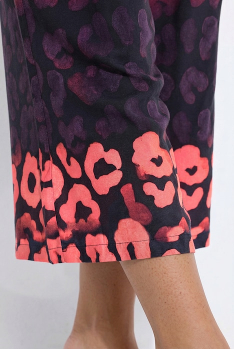 Culotte, weites Bein, Hose, Leo-Muster