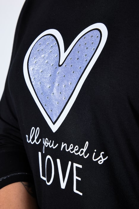 T-paita, A-linjainen, strasseja sydänkuviossa