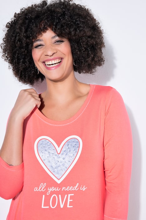 T-paita, A-linjainen, strasseja sydänkuviossa