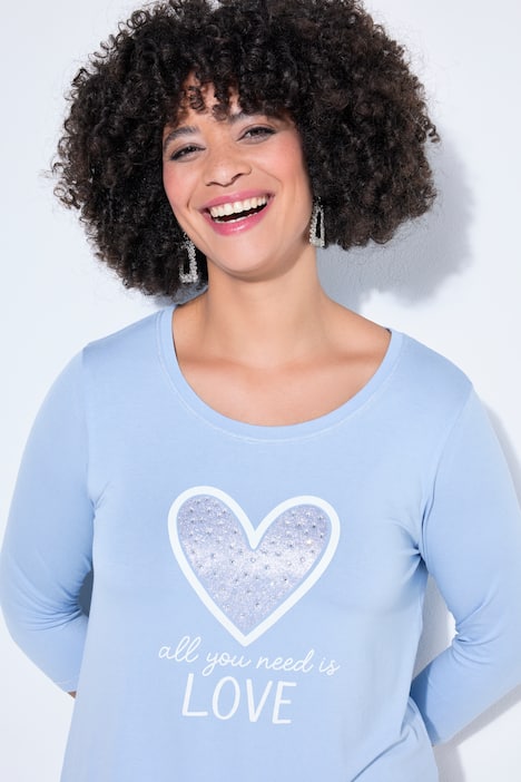 T-paita, A-linjainen, strasseja sydänkuviossa