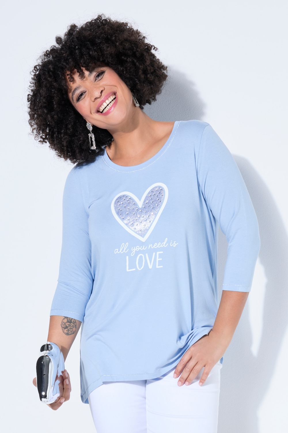 T-shirt, A-form, glitrende similisten på hjertet