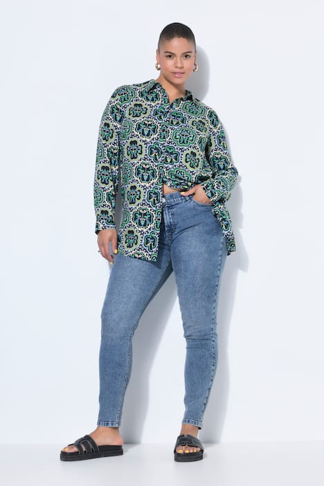 Skinny-farkut, kapeat lahkeet, joustavaa denimiä, viisitaskumalli