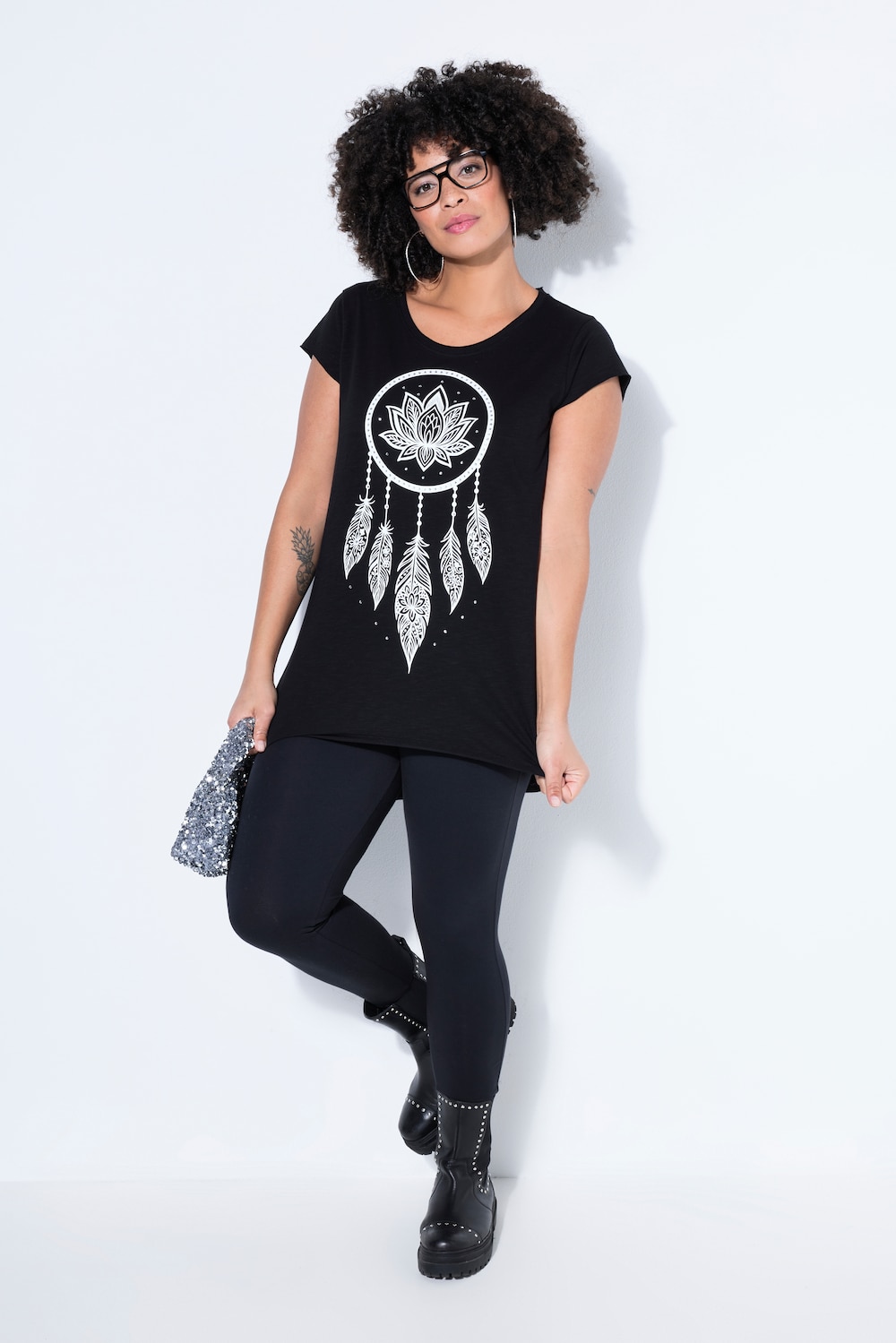 T-shirt, A-lijn, glittersteentjes op de droomvanger