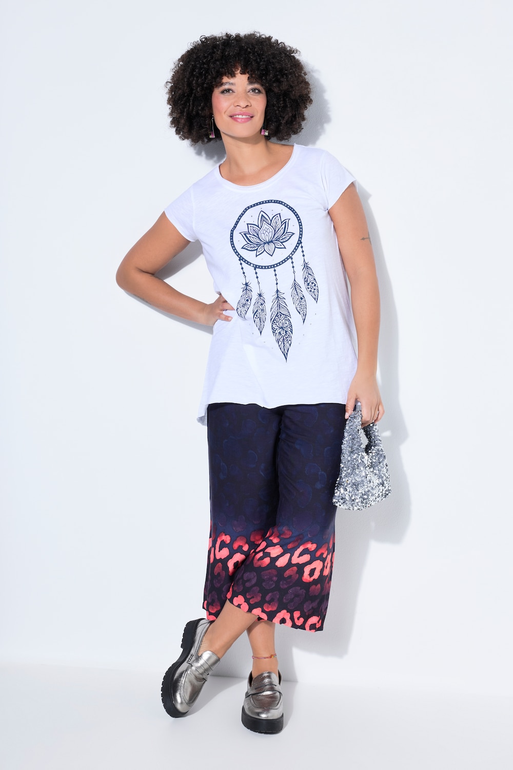 T-shirt, A-lijn, glittersteentjes op de droomvanger