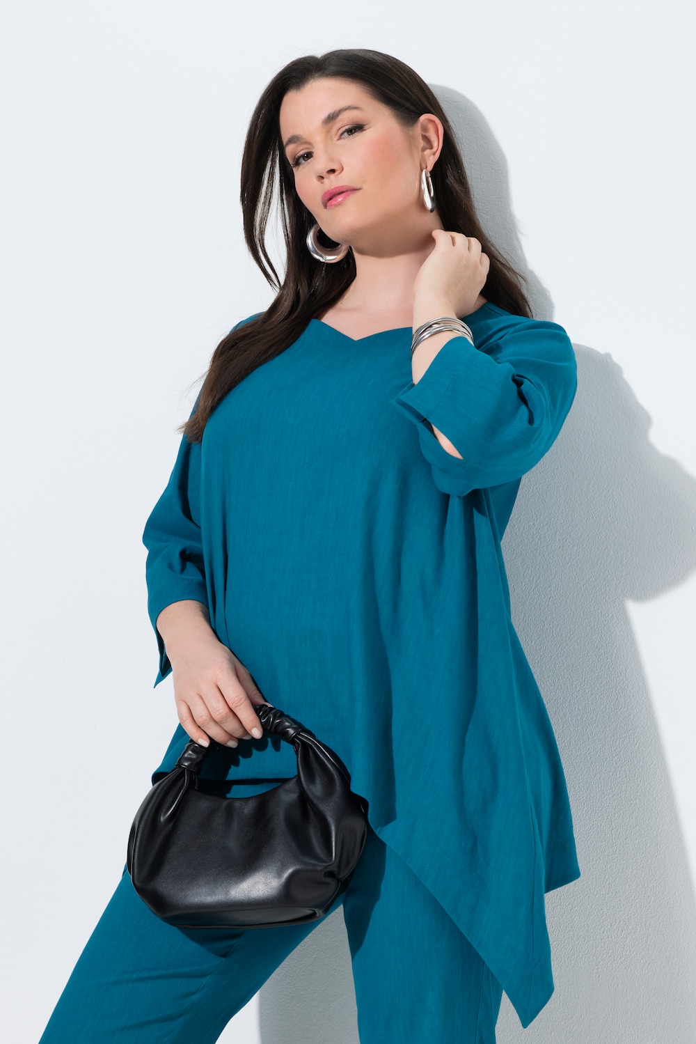 Blouse van linnenmix