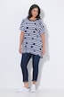 T-shirt dal taglio oversize con righe/pallini, scollo a girocollo e mezze maniche