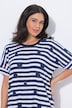 T-shirt dal taglio oversize con righe/pallini, scollo a girocollo e mezze maniche