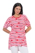 Tričko, pruhy/puntíky, větší velikost, kulatý výstřih, polo rukávy