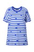 Tričko, pruhy/puntíky, větší velikost, kulatý výstřih, polo rukávy