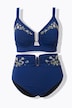 Bikini, Zweiteiler, florale Stickerei, Softcups