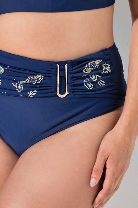Bikini, maillot de bain 2 pièces, bonnets souples et fleurs brodées