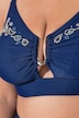 Bikini, maillot de bain 2 pièces, bonnets souples et fleurs brodées
