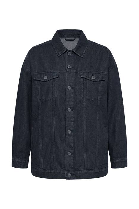 Džínová bunda, Boxy střih, výšivka vzadu, dlouhé rukávy