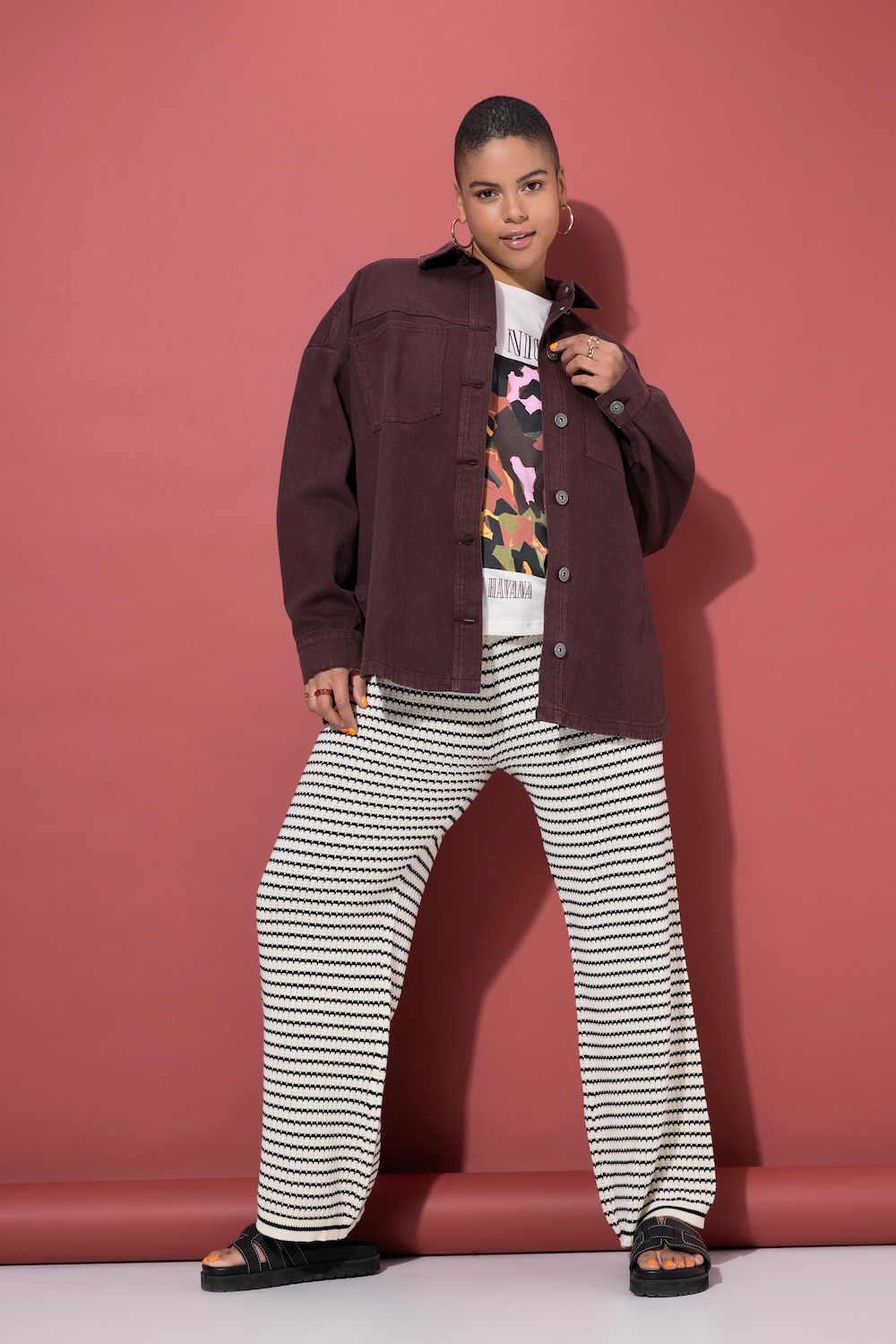 Denim overhemd, oversized, gecoat denim, lange mouwen