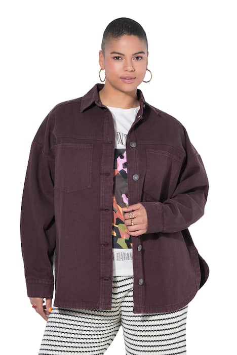 Džínová košile, volný střih, dlouhé rukávy