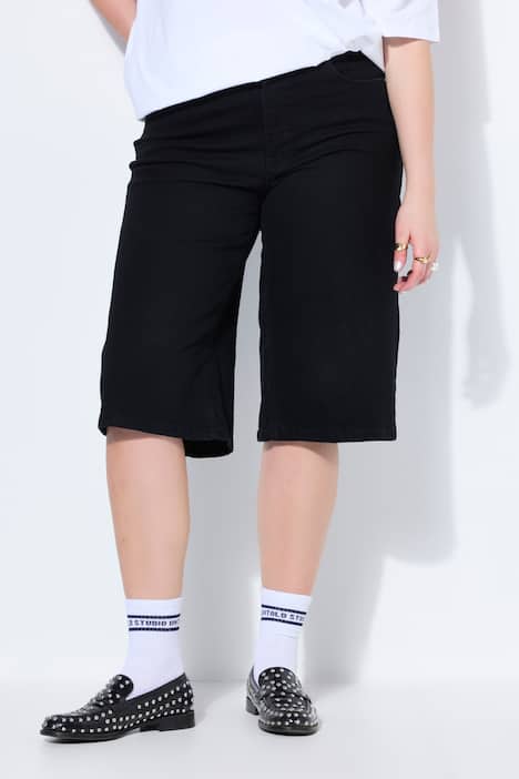 Jorts, Jeans Shorts, wide Flared Legs, 5-Pocket