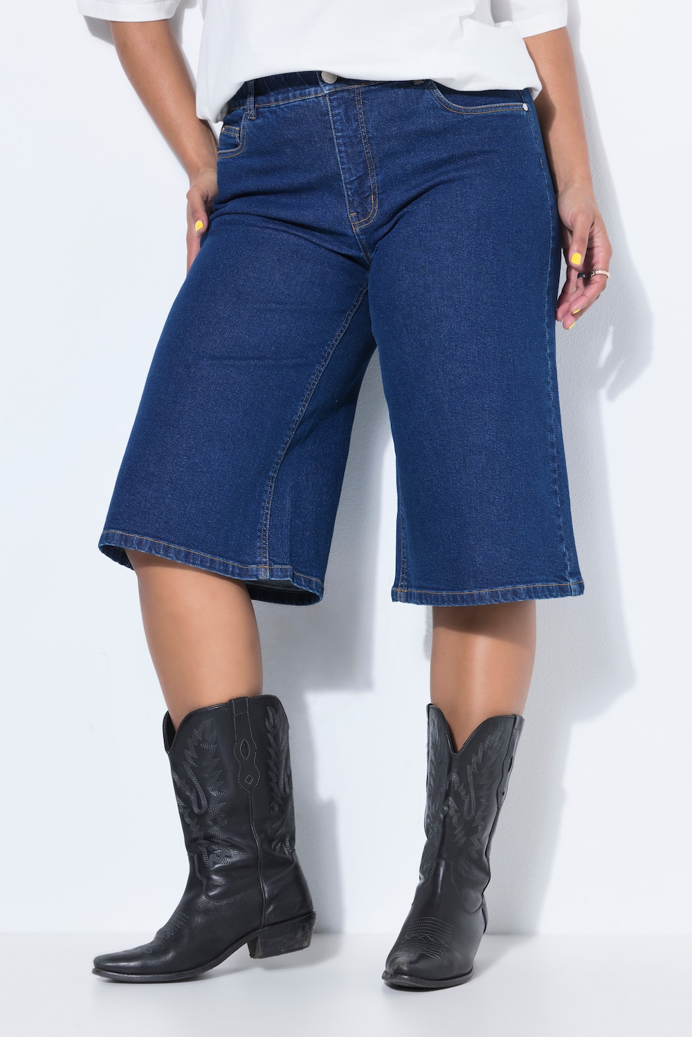 Jorts, Jeans Shorts, wide Flared Legs, 5-Pocket