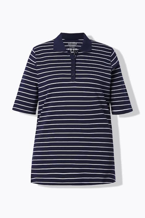 Poloshirt, Ringel, Polokragen, Halbarm, Pima Cotton