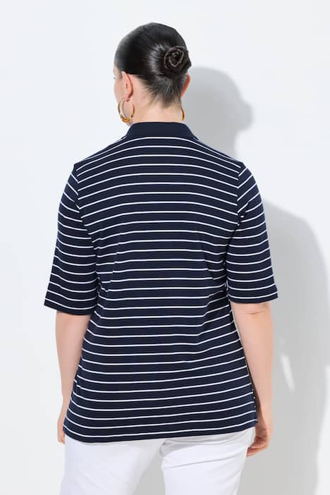 Poloshirt, Ringel, Polokragen, Halbarm, Pima Cotton